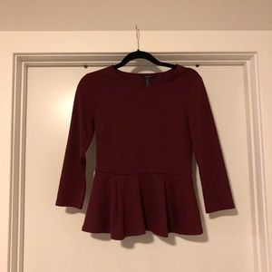 Forever 21 peplum 3-4 sleeve top